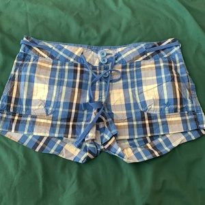 Aerie blue plaid shorts